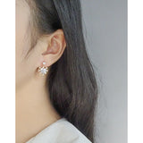 Small Zircon Earrings 925 Silver Female Texture