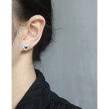 Zircon Earrings, 925 Sterling Silver, Small and Design, Female Texture
