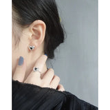 Zircon Earrings, 925 Sterling Silver, Small and Design, Female Texture
