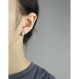 Small Single Row Zircon Earrings, 925 Sterling Silver
