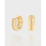 Small Single Row Zircon Earrings, 925 Sterling Silver