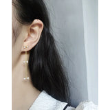 Zircon Bow Earrings, 925 Silver, Female Texture