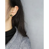 925 Sterling Silver Clover Seal Earrings