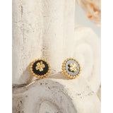 925 Sterling Silver Clover Seal Earrings