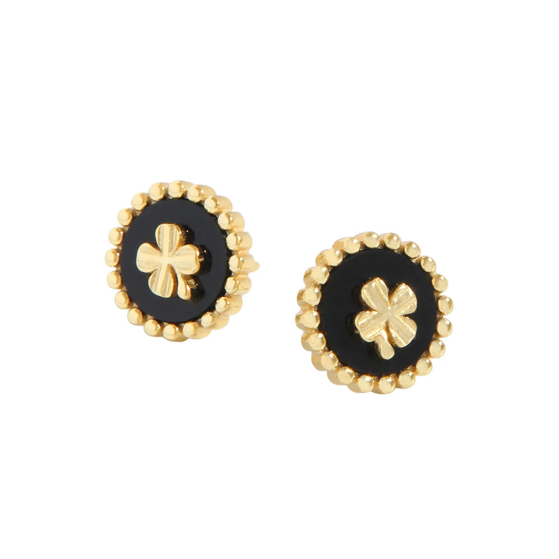 925 Sterling Silver Clover Seal Earrings