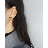 925 Sterling Silver Clover Seal Earrings