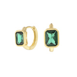 Geometric Emerald Zircon Earrings, 925 Silver, Female Texture