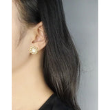 Small & Design Pearl Shell Garland Earrings, 925 Silver, Female Texture