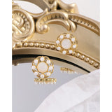 Small & Design Pearl Shell Garland Earrings, 925 Silver, Female Texture
