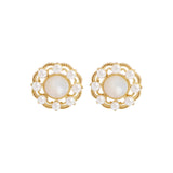 Small & Design Pearl Shell Garland Earrings, 925 Silver, Female Texture