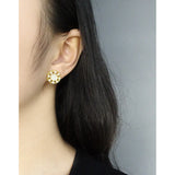 Small & Design Pearl Shell Garland Earrings, 925 Silver, Female Texture