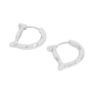 Pleated Texture Letter D Earrings 925 Sterling Silver Female Earrings