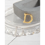 Pleated Texture Letter D Earrings 925 Sterling Silver Female Earrings