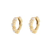 Small Pleated Texture Pearl Earrings 925 Sterling Silver