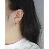 Small Pleated Texture Pearl Earrings 925 Sterling Silver