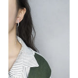 Small Zircon Chain Tassel Earrings 925 Silver