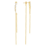 Small Zircon Chain Tassel Earrings 925 Silver