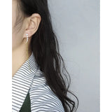 Small Zircon Chain Tassel Earrings 925 Silver