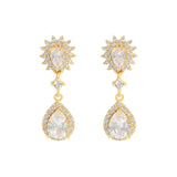 Versatile Zircon & Silver Glitter Earrings, 925 Sterling Silver