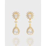 Versatile Zircon & Silver Glitter Earrings, 925 Sterling Silver