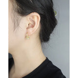 925 Silver Asymmetric Floral Star Earrings
