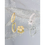 925 Silver Asymmetric Floral Star Earrings