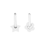 925 Silver Asymmetric Floral Star Earrings