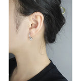 925 Silver Asymmetric Floral Star Earrings