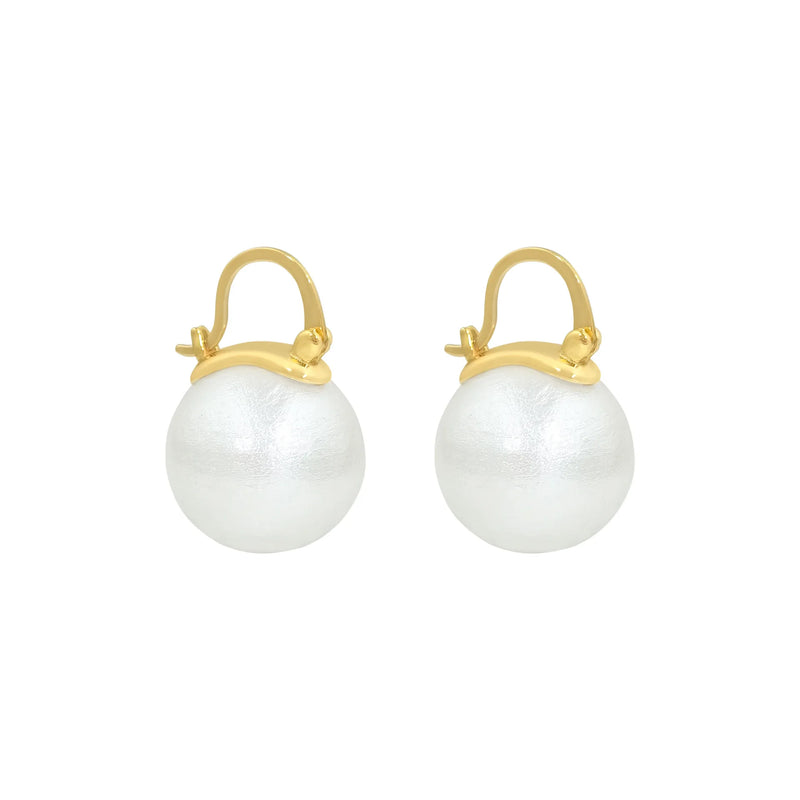 Small & Versatile Kettlebell Cotton Pearl Earrings 925 Sterling Silver