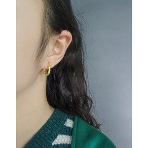 925 Sterling Silver Irregular Face Fold Earrings