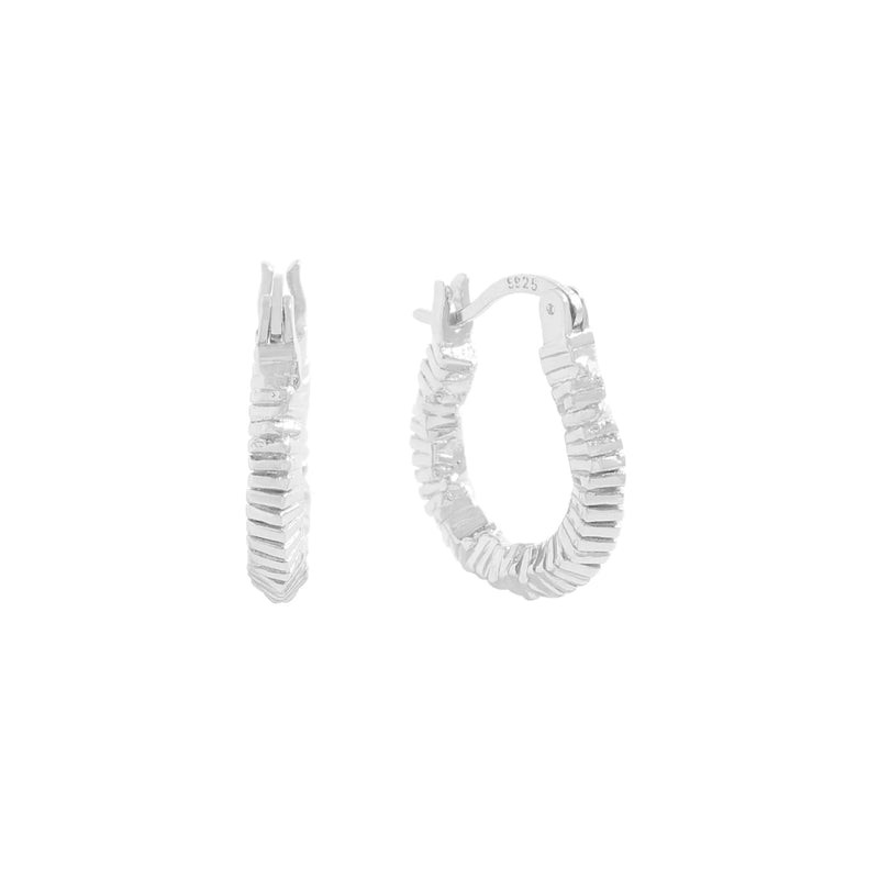 925 Sterling Silver Irregular Face Fold Earrings
