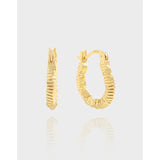 925 Sterling Silver Irregular Face Fold Earrings