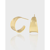 Irregular Wide Face Matte Earstuds 925 Sterling Silver
