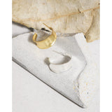 Irregular Wide Face Matte Earstuds 925 Sterling Silver