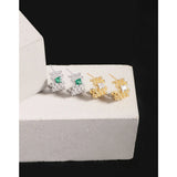 925 Sterling Silver Irregular Plaid Earrings