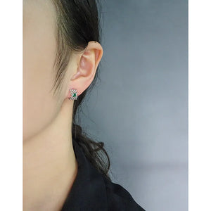 925 Sterling Silver Irregular Plaid Earrings