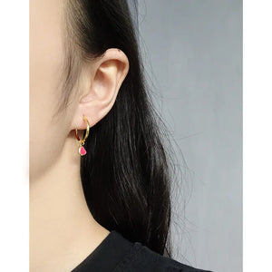 925 Silver Drop Glaze Ring Earrings for Women