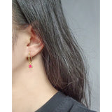 925 Silver Drop Glaze Ring Earrings for Women