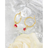 925 Silver Drop Glaze Ring Earrings for Women