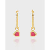925 Silver Drop Glaze Ring Earrings for Women