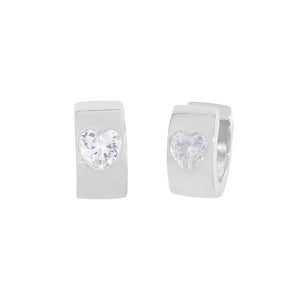 Zircon Wide Face Earrings 925 Sterling Silver Women's Texture