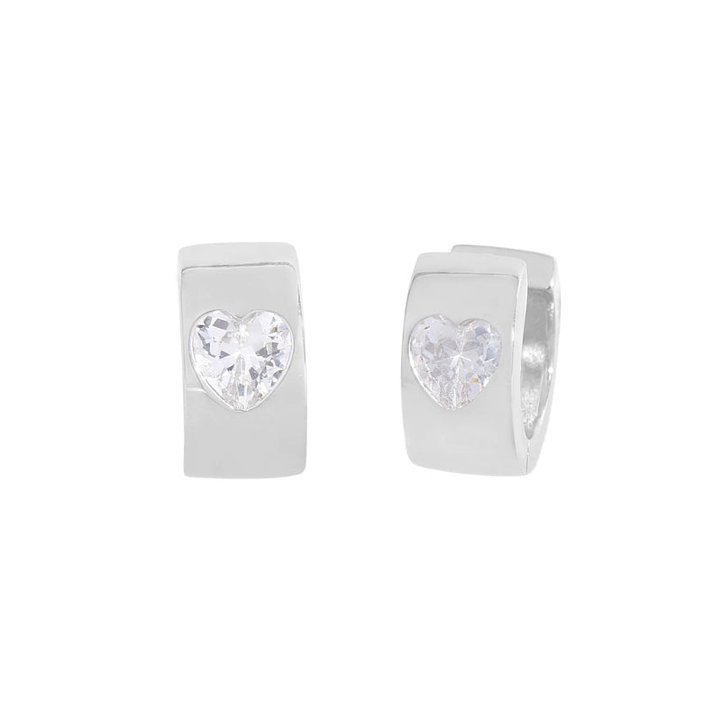 Zircon Wide Face Earrings 925 Sterling Silver Women's Texture