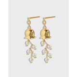Orchid Valley Pearl Earrings 925 Sterling Silver Female Earrings