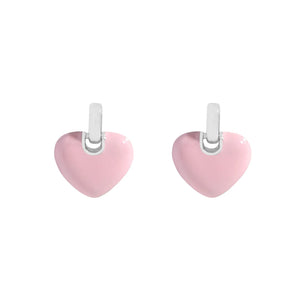 Purple Drop Glaze Love Earrings 925 Sterling Silver