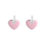 Purple Drop Glaze Love Earrings 925 Sterling Silver