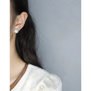925 Silver Round Diamond Earrings, Small & Versatile Design