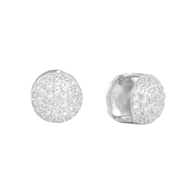 925 Silver Round Diamond Earrings, Small & Versatile Design