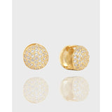 925 Silver Round Diamond Earrings, Small & Versatile Design