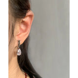 Zircon Bamboo Knot Earrings 925 Sterling Silver Female Ear Studs