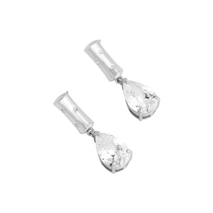 Zircon Bamboo Knot Earrings 925 Sterling Silver Female Ear Studs